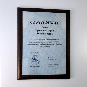 Certificate of course completion by Vizinform