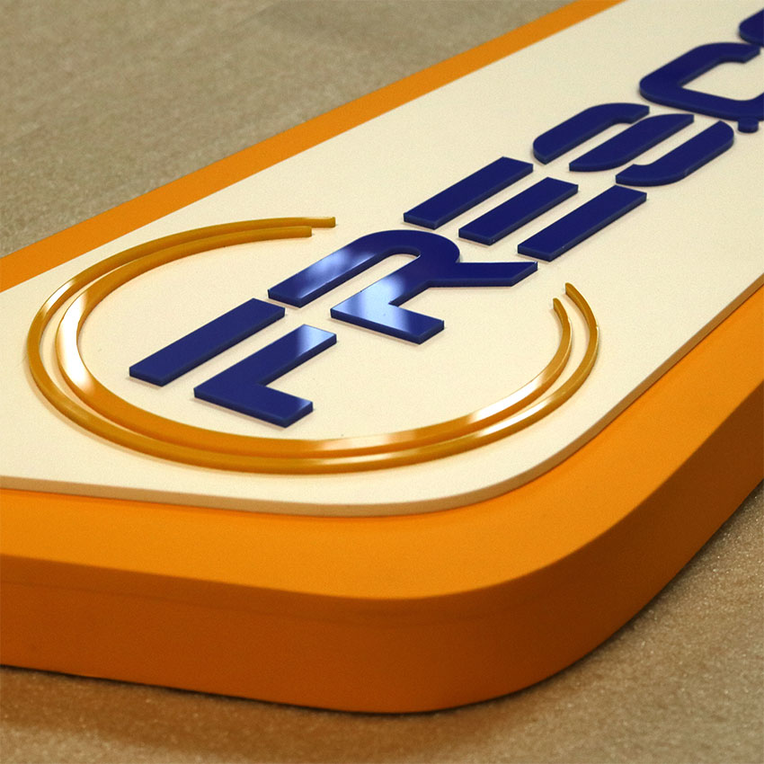 3D Acrylic Reception Sign Detail